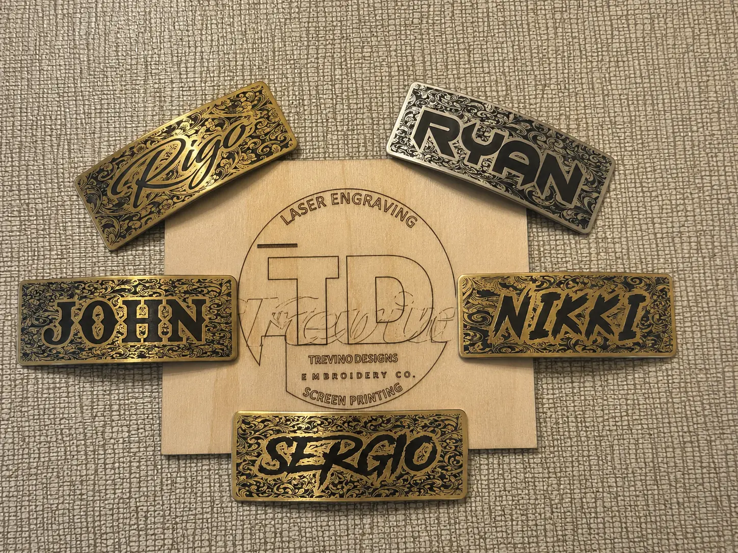 Hard Hat Name Plates - Trevino Designs S Background Designs "please read description before ordering"