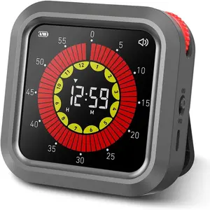 Visual Digital Timer, Large Color Display & Rechargeable,   & Silent Mode, 12 Hours Countdown/Up Stopwatch Timer for , , Classroom, Kitchen, Work Productivity (Gray)