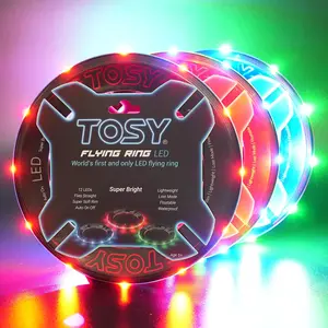 Flying Ring - 16 Million Color RGB or 12 LEDs, Super Bright, Lost Mode, Auto Light Up, Safe & Soft, Waterproof, Lightweight Frisbee, Birthday, Camping & Outdoor/Indoor Gift Toy for Boy/Girl/Kid