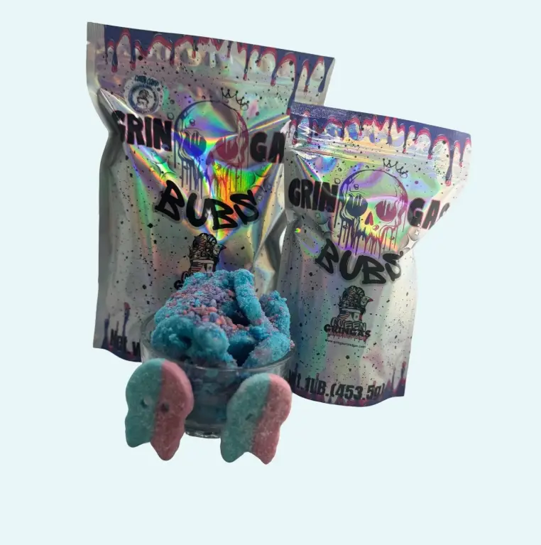 Gringas cotton candy coated bubs confectionary sweet and tangy gummy treats 1lb bag