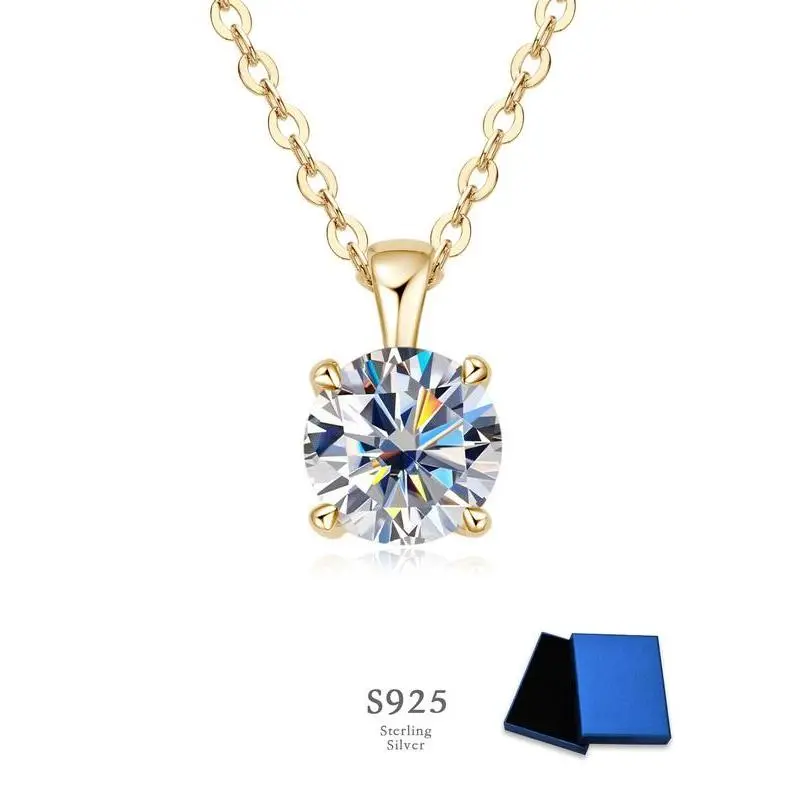 S925 Sterling Silver 1 Carat Luxury Artificial Diamond Necklace, Exquisite Trendy Pendant, Fashion Jewelry Accessories for Women, Elegant All-match Fashion Accessories for Daily Wear S925 Sterling Silver 1 Carat Luxury Artificial Diamond Necklace, Exquisite Trendy Pendant, Fashion Jewelry Accessories for Women, Elegant All-match Fashion Accessories for Daily Wear