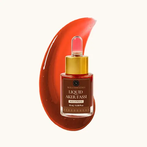 Liquid Moroccan Aker Fassi Natural Lip & Cheek Stain | 100% Vegan Red Stain