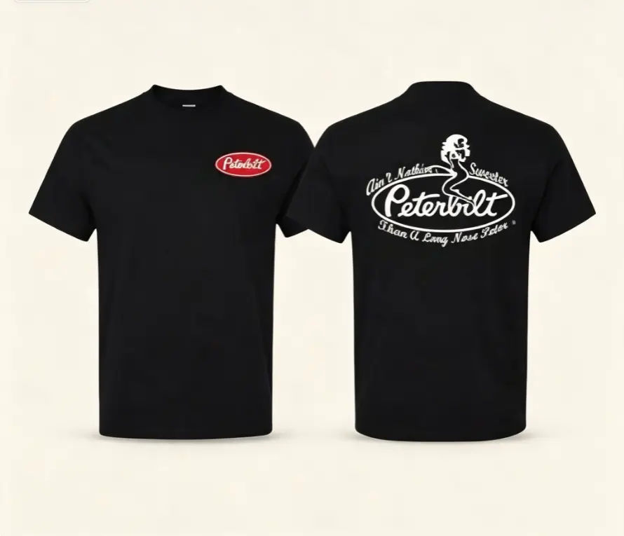 Peterbilt Trucking T-Shirt Fun Long Nose Peter Slogan With Pin-Up Silhouette And Classic Logo, Perfect For  Lovers And CDL Drivers, Streetwear