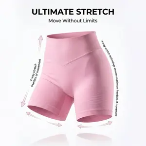 Sports shorts with high waist and hip lifting | Breathable fabric for tight shaping | Suitable for yoga, fitness, and running | Can be worn externally