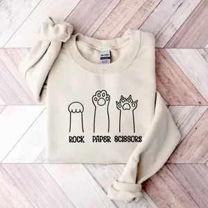 Rock Paper Scissors sweater, Funny Cat Paw sweater  , Unisex Crewneck sweater  for Cat Lover, Cat Owner sweater, Cat Paws sweater  Gift for Cat Mom