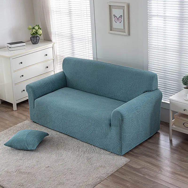 Nordic Fresh Lake Blue Elastic Sofa Cover, High Stretch Texture, Washable Pet-Proof, Single/dual/triple/quad Seat Protector, Elastic Sofa Slipcover
