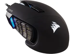 Corsair SCIMITAR RGB ELITE CH-9304211-NA Black 17 Buttons 1 x Wheel USB 2.0 Type-A Wired Optical MOBA/MMO Gaming Mouse, Backlit RGB LED