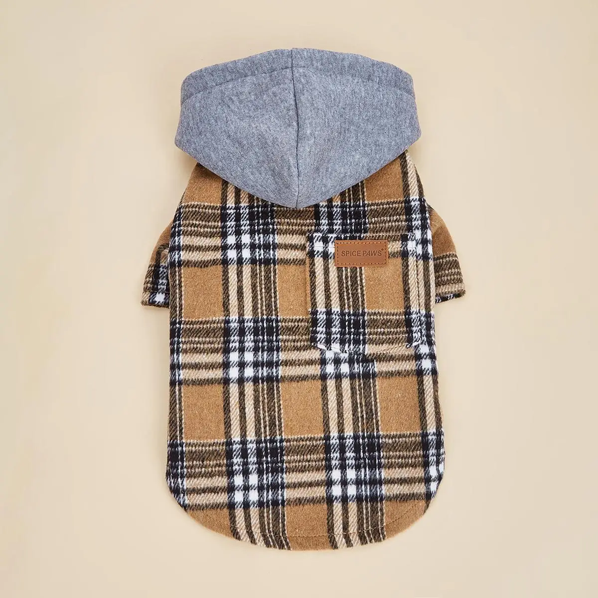 Plaid Pattern Pet Clothes, Cute Hooded Sweatshirt for Small Dogs, Soft & Comfortable Warm Pet Coat, Pet Clothes for Autumn & Winter