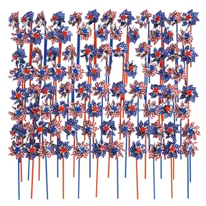 5" Bulk 144 Pc. Patriotic Red, White & Blue Plastic Pinwheels