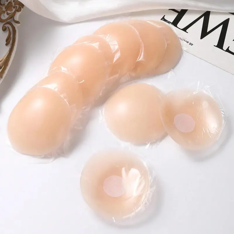 10pcs Reusable Silicone Nipple Covers, Invisible Non-Marking Breast Petals for Women, Comfortable Discreet Pasties, Bra Accessories