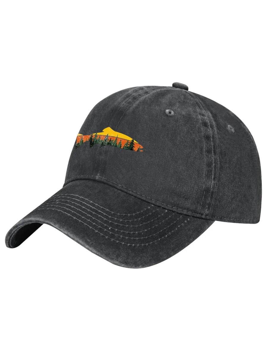 Sturgeon Forest Outdoor Shade Fishing Hat Classic Washed Retro Cap Mountaineering Adventure Soft Top Sweat Absorbing Breathable Adjustable Circumference Baseball Cap