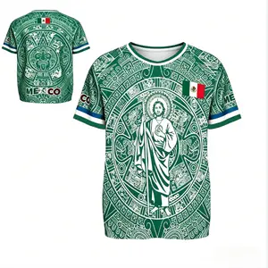 2026 Mexico Soccer Jersey, San Judas Tadeo Aztec Jersey Soccer Jersey, All over Print, CasualStyle for All Seasons, Classic Throwback JerseySportswear Top