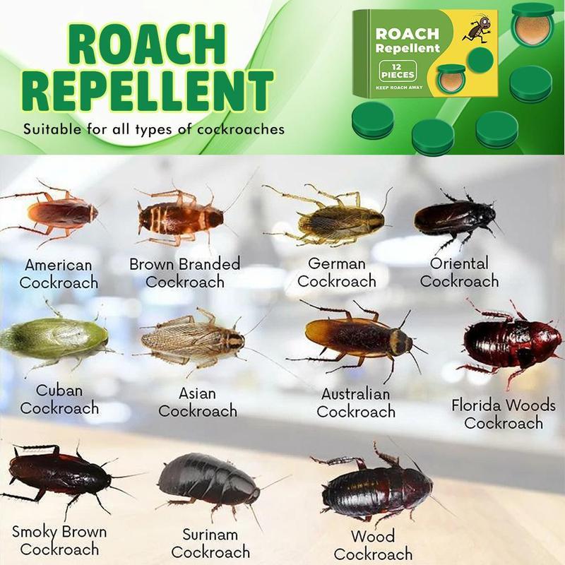 Permanent Roach Killer – Indoor Cockroach Bait Gel & Traps for Infestation, Home Outdoor Roach Repellent – 12 Count,Perfect Christmas & New Year Gift ldea