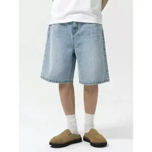 Men's loose casual denim Bermuda shorts with pockets, multifunctional summer denim shorts JortsRAIMENTRY
