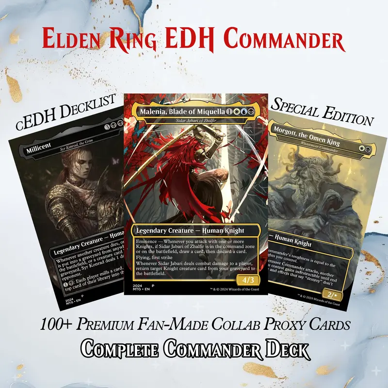 mtg elden ring commander deck ELDEN RING THEMED DUAL COMMANDER MTG PROXY DECK PREMIUM COLLECTOR SET –  GalaxyDeck