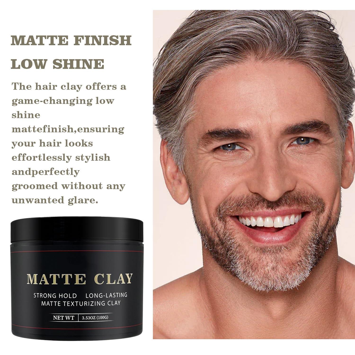 Men's Hair Styling Clay 3.53 oz Firm Hold Matte Finish with Natural Ingredients for Volume & Texture Premium Men's Haircare Gel