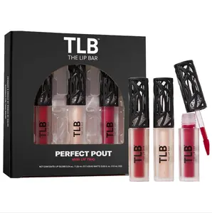 The Lip Bar - Perfect Pout Mini Lip Trio Gift Set (3 Products) - Nonstop Liquid Matte Lipstick & Non-Sticky Lip Gloss - Travel Size - Gift Box - Vegan, Gluten Free, Cruelty Free - Makeup & Cosmetics