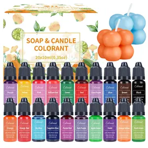 10ML 20 Color Candle Dye Set, Suitable for Various Candles Soy Wax Beeswax Jelly Paints DIY Handmade Crafts