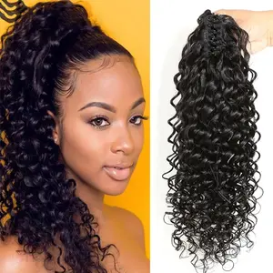 Binf Afro Curly Claw Ponytail Human Hair 100% Hair Extensions 8-22 Inches