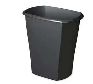 5.5 Gallon Bathroom Trash Can – Black Plastic Open Top Waste Bin