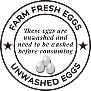 500 count 2 inch Farm  Eggs Carton Stickers Unwashed Eggs Labels for Self Adhesive Bulk Chicken Quail Egg Packaging Sign Decal