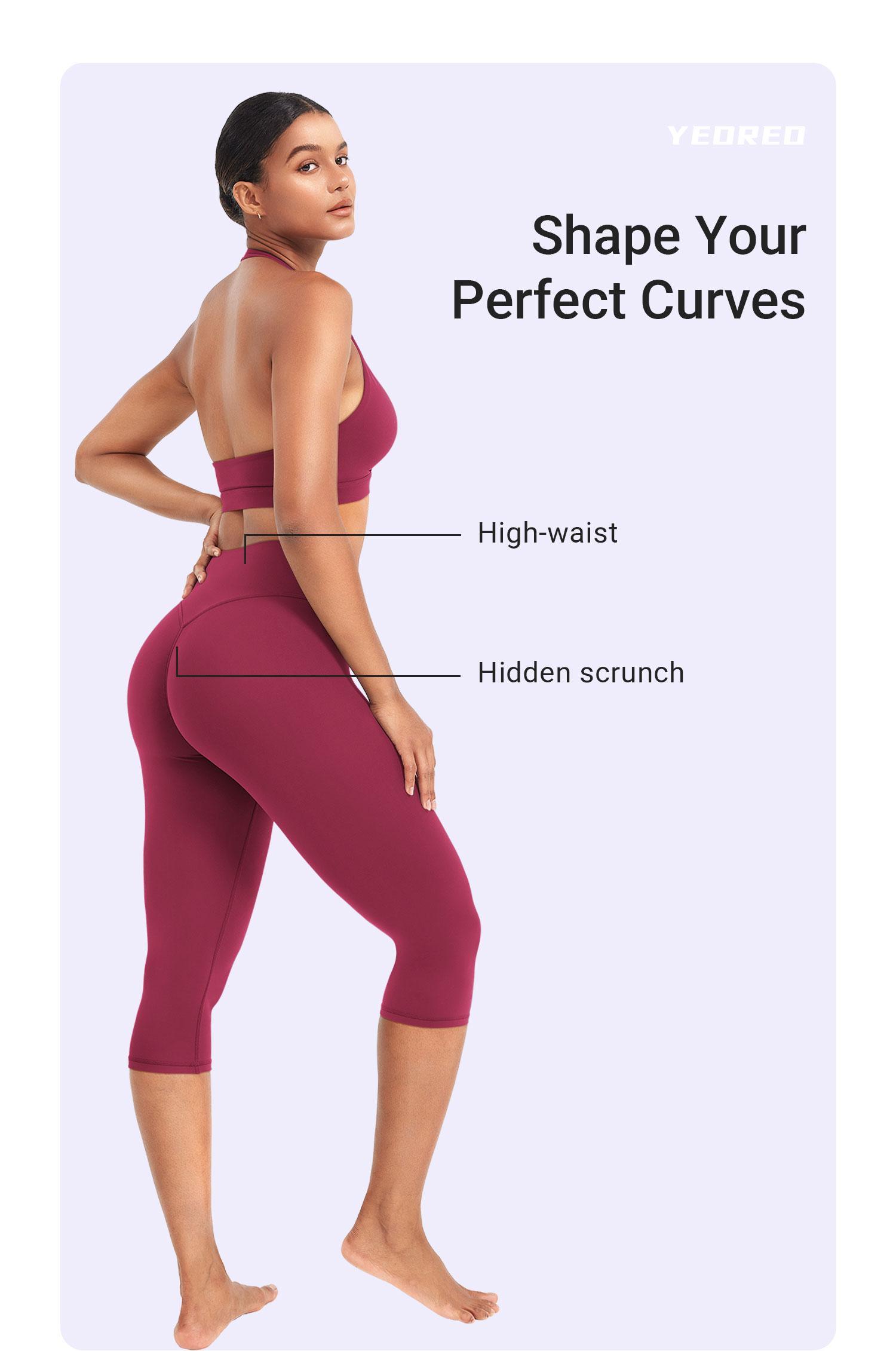 YEOREO Women's 17" High Waisted Workout Capri Leggings - No Front Seam, Hidden Scrunch, Everyday Active for Gym Yoga - Summer Finds, Soho Chic