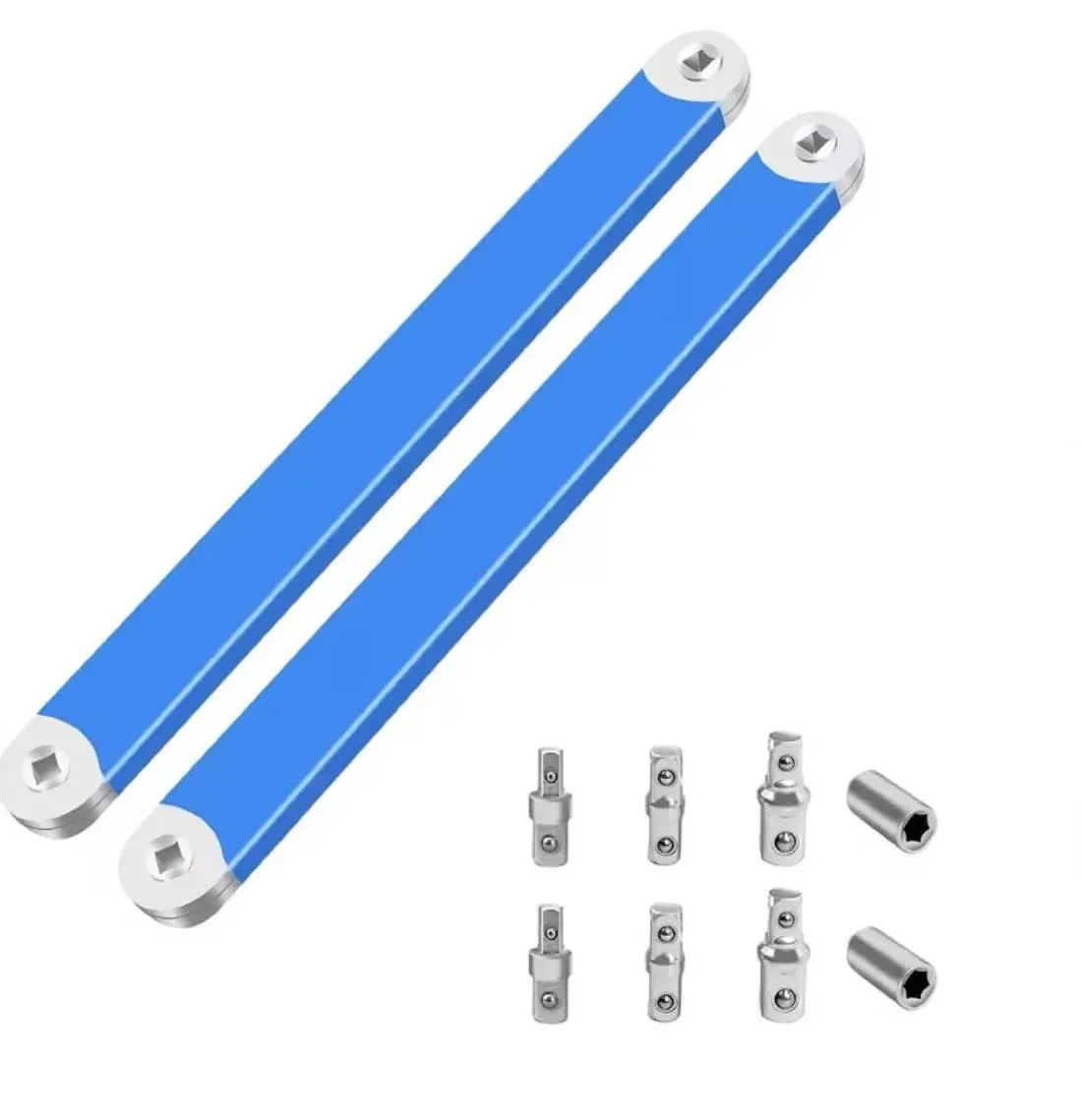 Impact-resistant Extension Wrench Set, Multi-purpose Extension Wrench, Ratchet Extension Wrench, Dual-purpose Wrench with 12, 14, and 38mm Square Drive Adapters for Easy Use in Tight Spaces