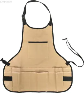 Multi-Pocket Work Tool Apron, Heavy Duty Canvas Gardening Apron, Adjustable Utility Workwear for Gardeners, Carpenters & Mechanics