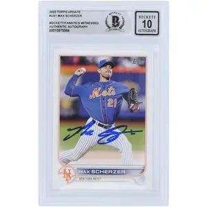 Max Scherzer New York Mets Autographed 2022 Topps Update #US1 Beckett Fanatics Witnessed Authenticated 10 Card - Fanatics Authentic Certified