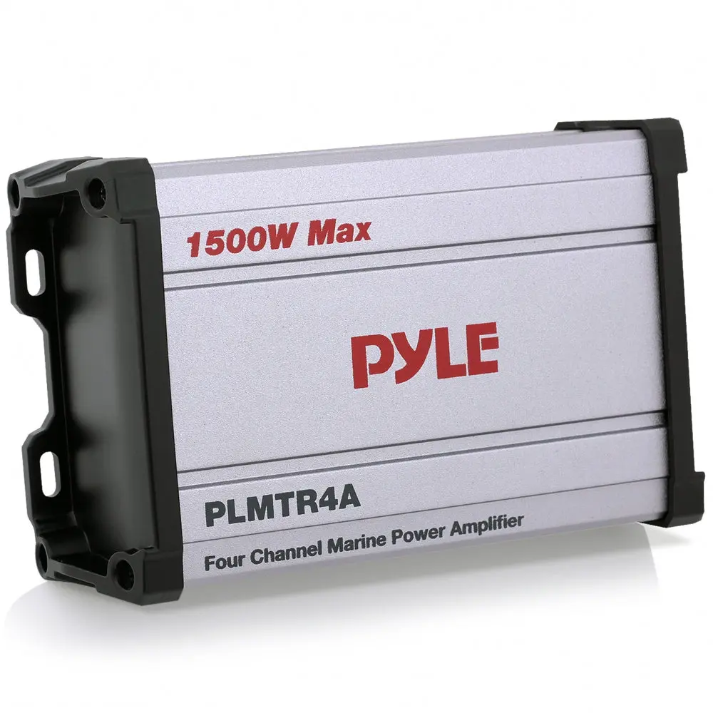 1500W Marine Amplifier 4-Channel IP65 Waterproof | Pyle Pro PowerSport Amp with High Power Stereo Sound, AUX 3.5mm Input, RCA Output & Overload Protection - Weather-Resistant Audio Amplifier for Off-Road Vehicles, ATV, UTV & Jeep