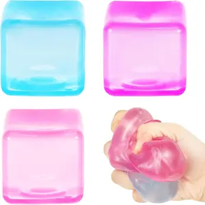 Mother's Day Gift 3Pack Ice Cube Stress Ball,Small Cube Fidget Toys,Squishy Cube for Anxiety Relief Stress Reliever,Stress Relief Toys for Adults Kids Children Teens