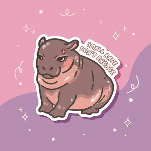 Sassy Hippo Sticker, Hippo Sticker, Animal Decal, Cute Stationary, Hippo Decal, Cute Sticker