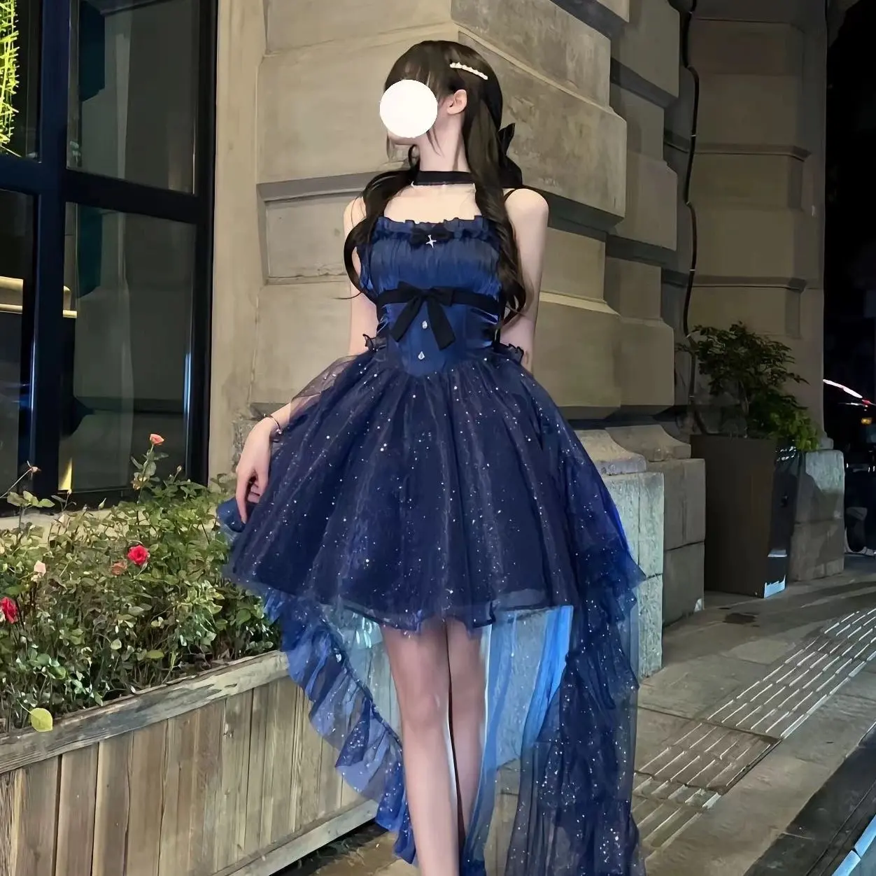 Blue Dress + Tail + bow