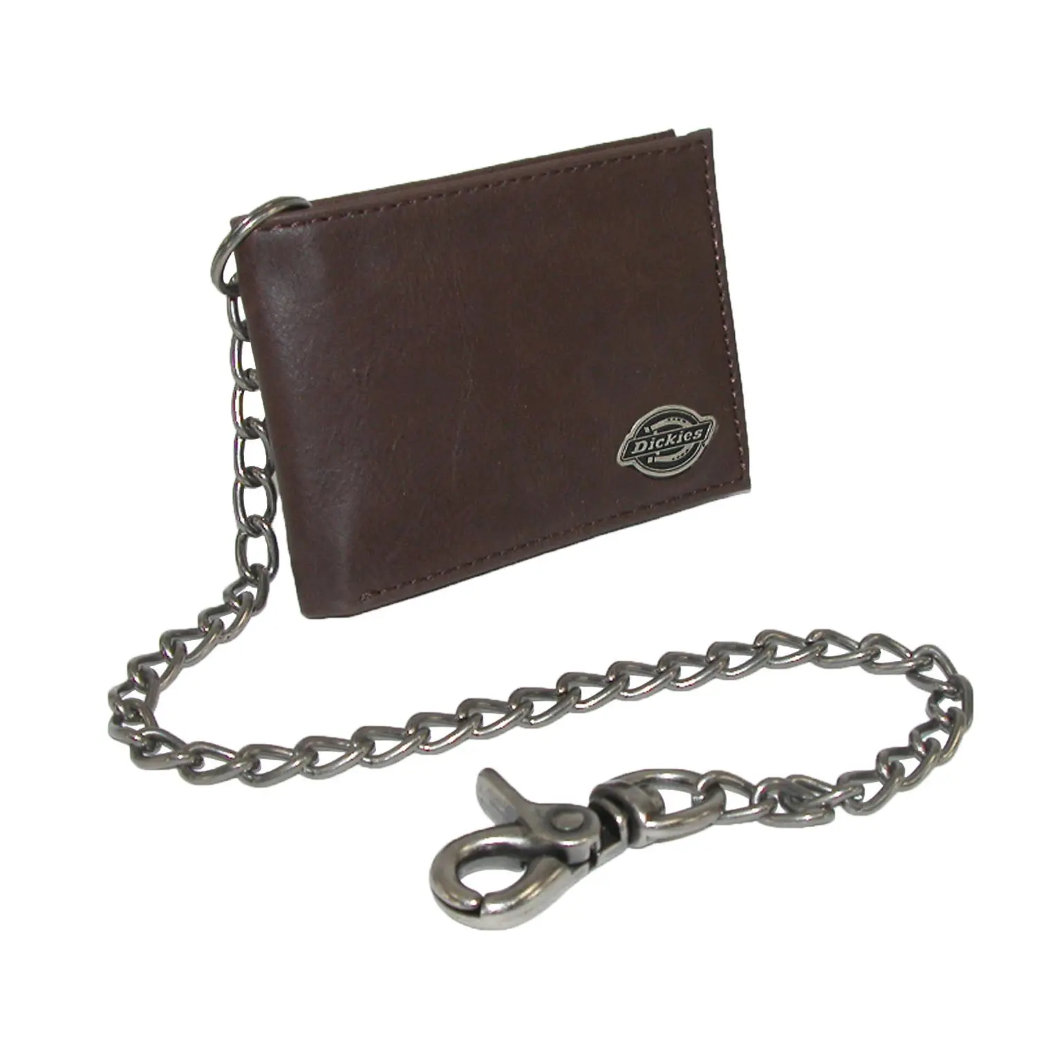 Dickies Men's Leather Trucker Chain Slimfold Wallet, Chain Wallets