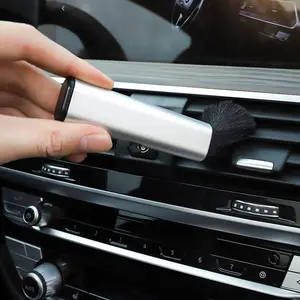 Car retractable cleaning brush Air Conditioner Computer cleaning brush telescopic keyboard plastic handle wool small brush