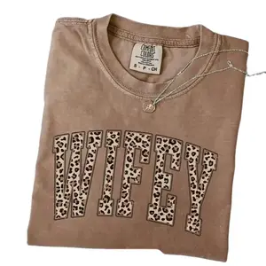 Comfort Colors Leopard Wifey T-Shirt, Bride Shirt, Bridal Shower Gift, Honeymoon Vibes, Wifey T-Shirt, Bride Groom, Honeymoon T-shirt.
