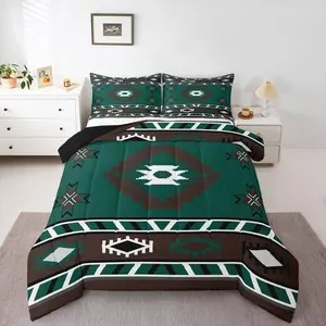Rustic Western Bedding Set,Vintage Tribal Comforter for Teens,Exotic Ethnic Indian Quilt Bed Set,Farmhouse Southwestern Room Decor Duvet Insert