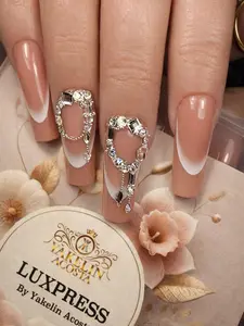 Yakelin Acosta Luxpress Press On Nails Full Cover False Nails Soft Gel Press On Nails 240 Units Pink French Tips