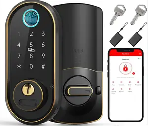 Fingerprint Electronic Deadbolt Touchscreen Keypad  Bluetooth Door Lock Smart Deadbolt Work with Alexa for Homes and Hotel