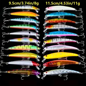 20pcs Minnow Set - Lure Fishing Tackle Outdoor Fishing Bait Kit Artificial Bait Swimbait for Bass Pike