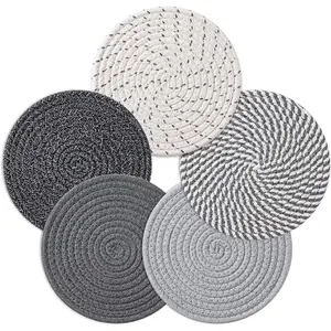 Waveports Trivets for Hot Dishes, Pots and Pans, 5 Heat Resistant Pot Holders for Kitchen, Home, Hot Pads for Countertop and Table, Farmhouse Decor Vase Mats,