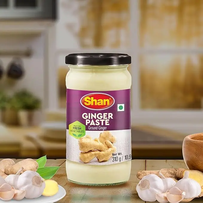 Shan Ginger Paste 10.93 oz 310g Traditional Taste Enhancing Cooking Paste from Fresh Ground Ginger Suitable for Vegetarians Airtight Glass Jar