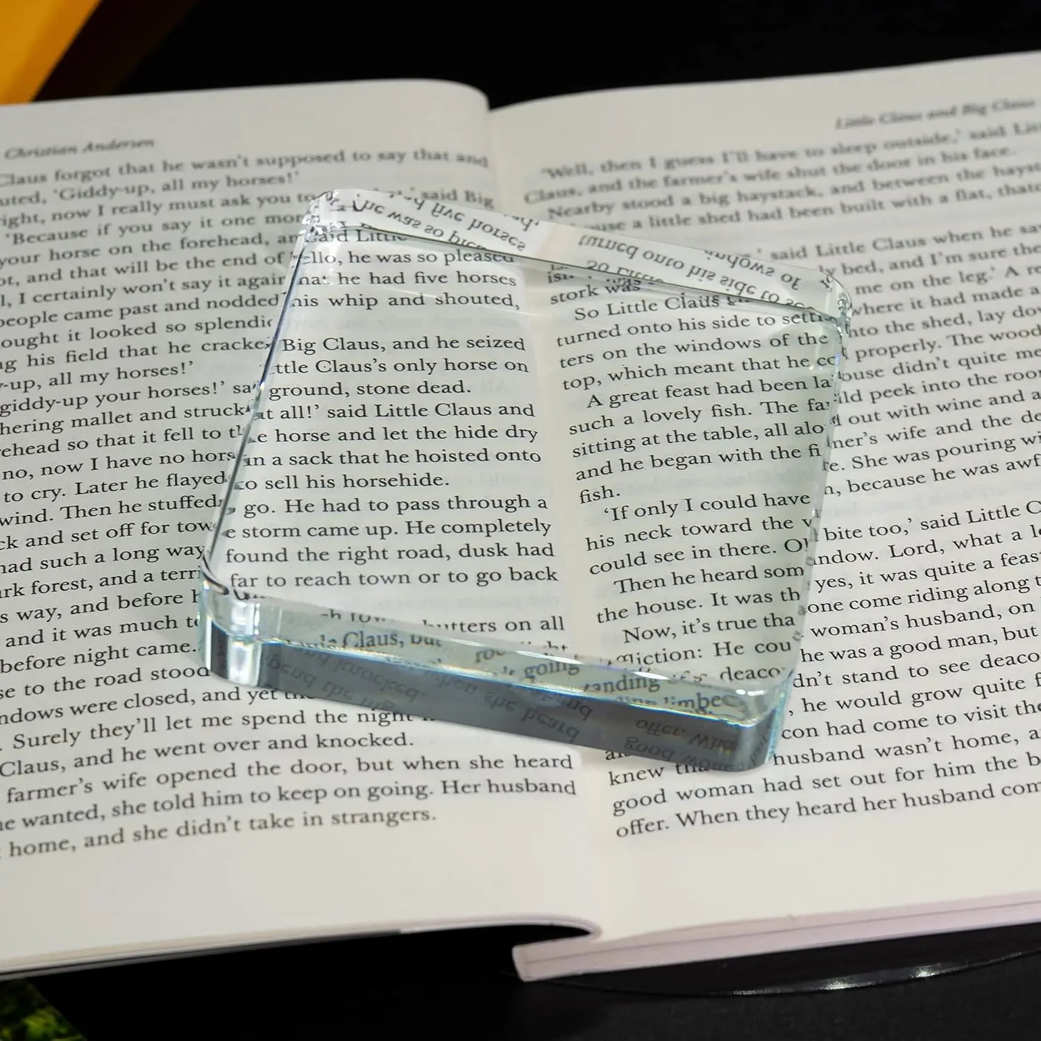 Clear Square Glass Block Paperweight