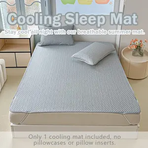 Luxury Non-Slip Bed Sheet Cooling Mat, Nordic Style Ice Silk, High Edge Design, Washable, Mold-Resistant, Ideal for Renters, Office Workers, Students