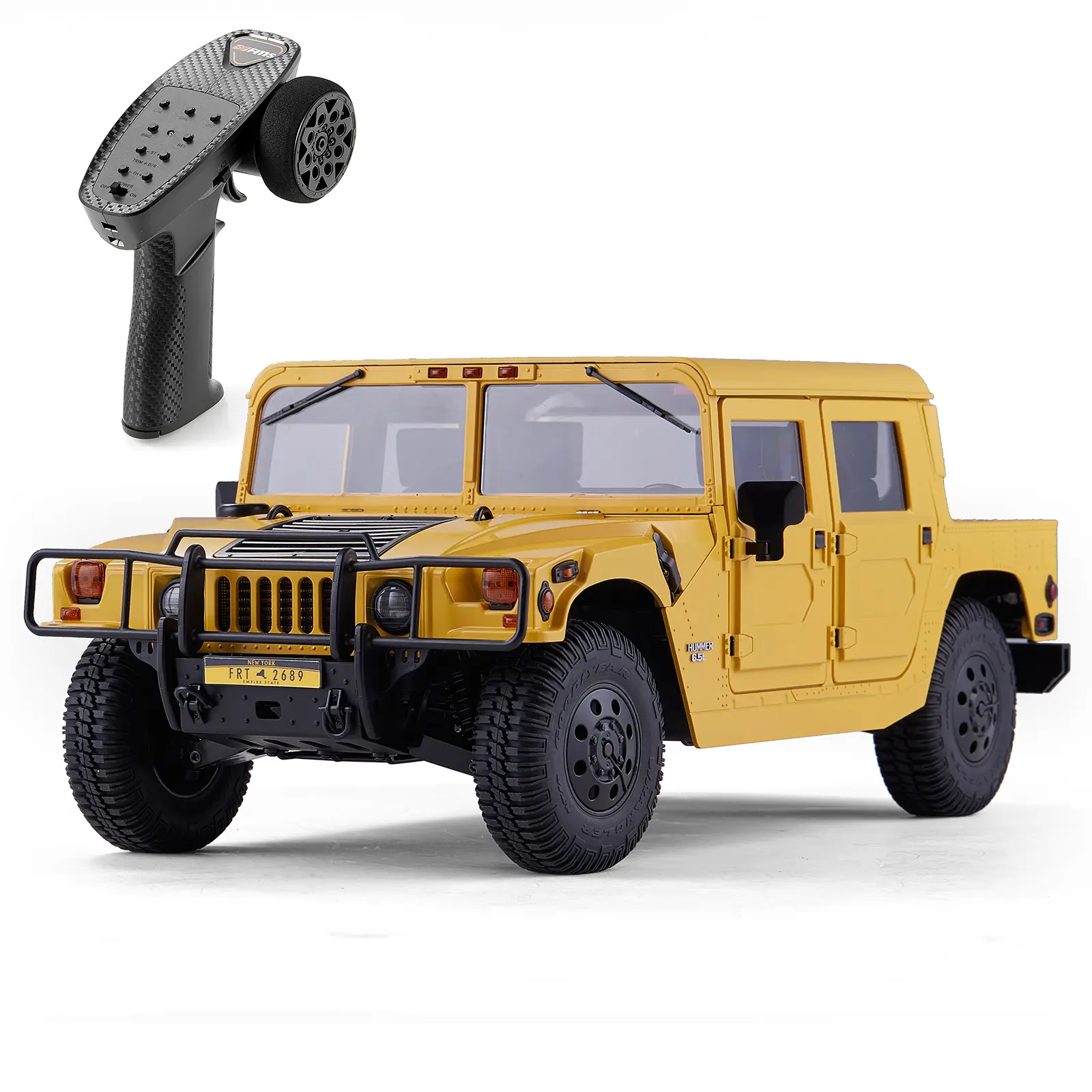FMS 1/12 Scale Hummer H1 Alpha Brushless RTR RC Crawler Truck - Durable, Full Simulation Chassis, Metal Gears, Metal Parts, 2-Speed Transmission, 2WD-4WD Modes, Electric Remote Control Car for 12 Years Above