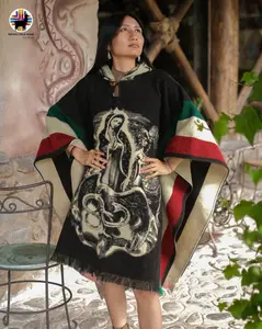 Warrior & Virgen of Guadalupe Alpaca Poncho
