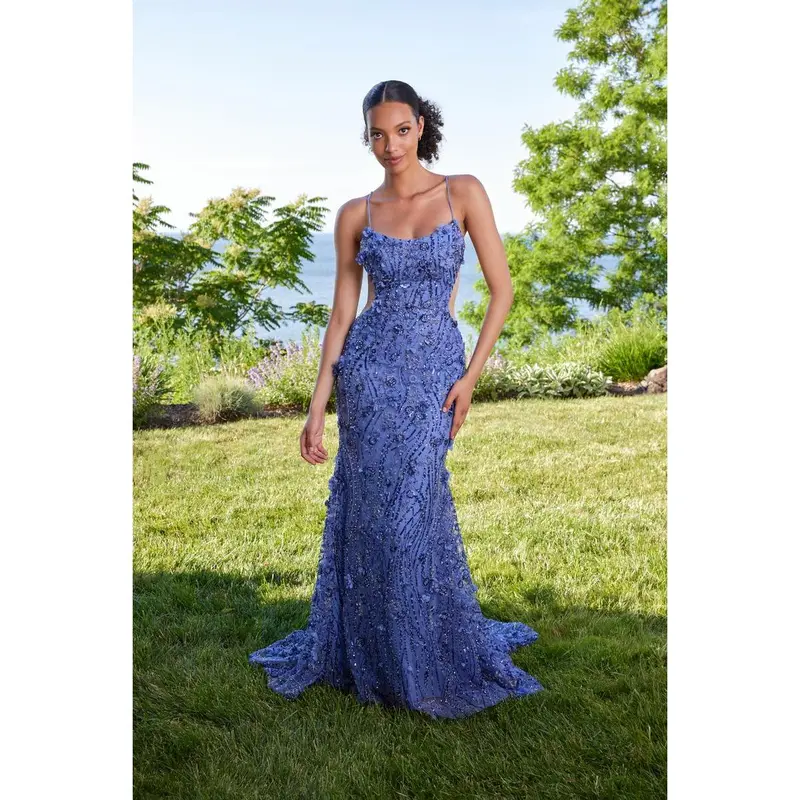 strapless open back dress Mori Lee 72503 main image 1