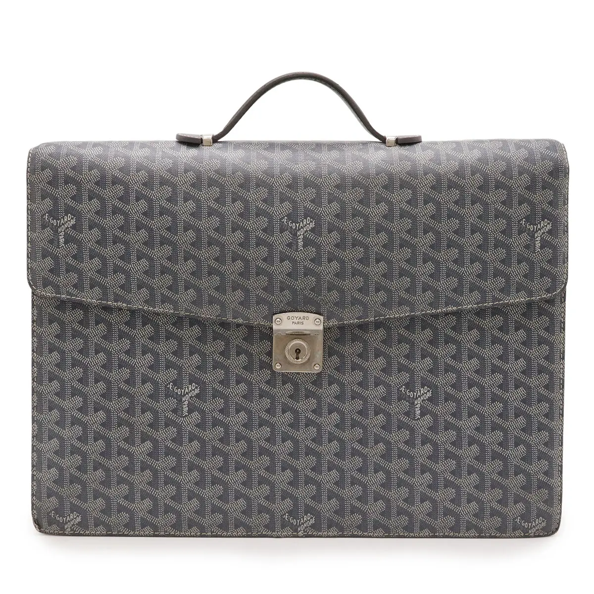 Pre-owned Goyard Plastic Tote Bags Chevron Coated Canvas Briefcase