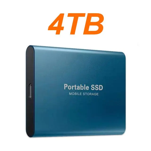 4TB Large Capacity External Hard Drive Quiet Operation Mobile Storage SSD USB3.2 Type-C High Speed Solid Stae Disk For PC MAC