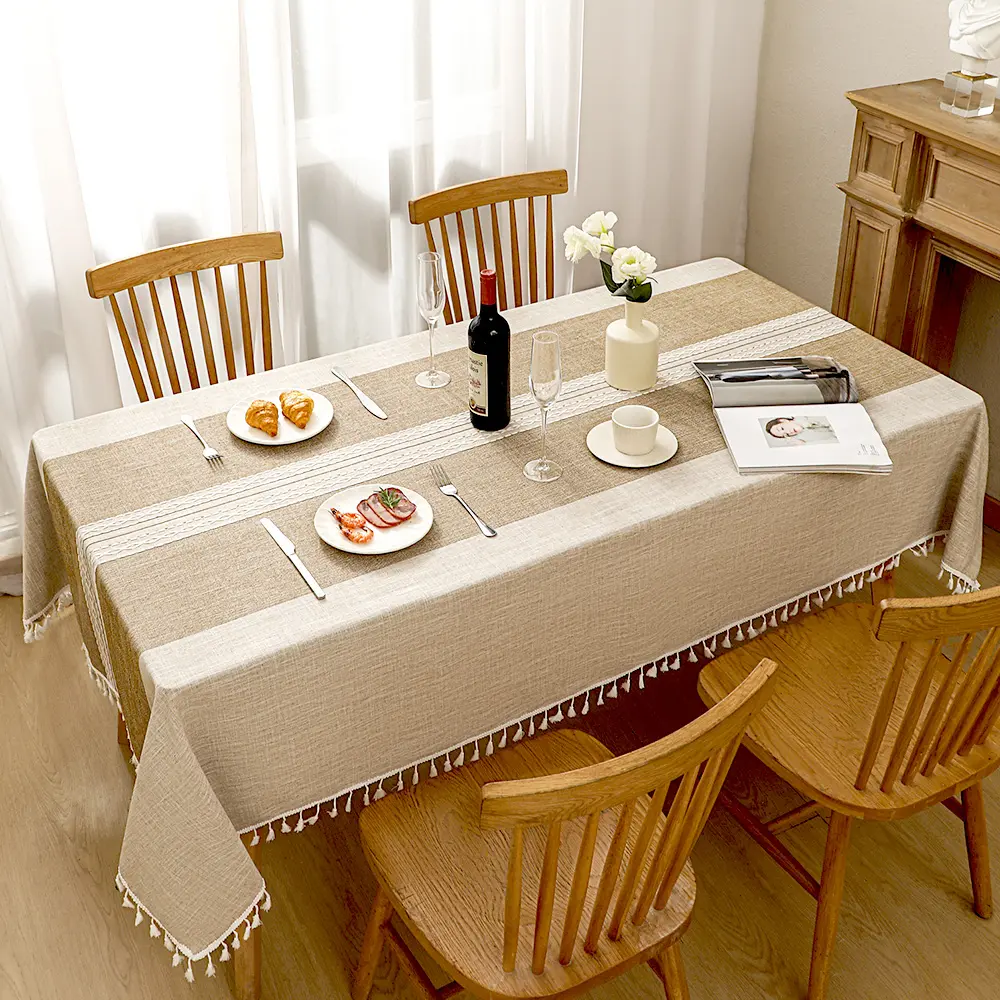 AIMHave Coarse Cotton Linen Tablecloth, Coarse Linen Tablecloth, suitable for kitchen dining tables, rectangular tables, coffee tables, with dimensions of 55 inches x 70 inches, suitable for 4 - 6 people multi-size option summerwins